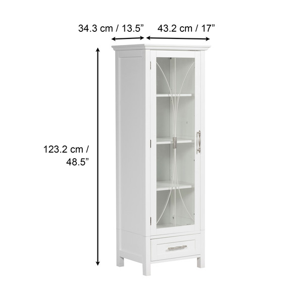 Wooden Bathroom Cabinet Standing Tall Storage White 7961