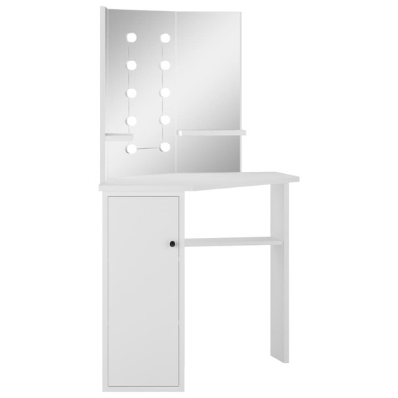 Corner Dressing Table Make-up Table with LED Light