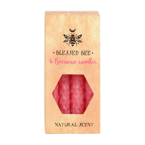 Pack of 6 Pink Beeswax Spell Candles