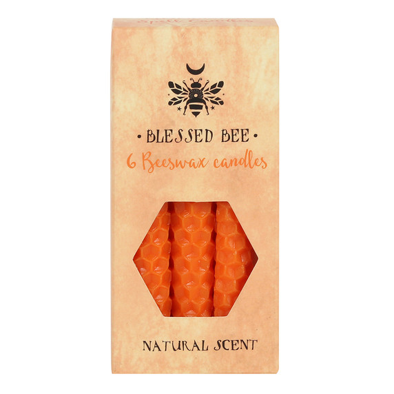 Pack of 6 Orange Beeswax Spell Candles