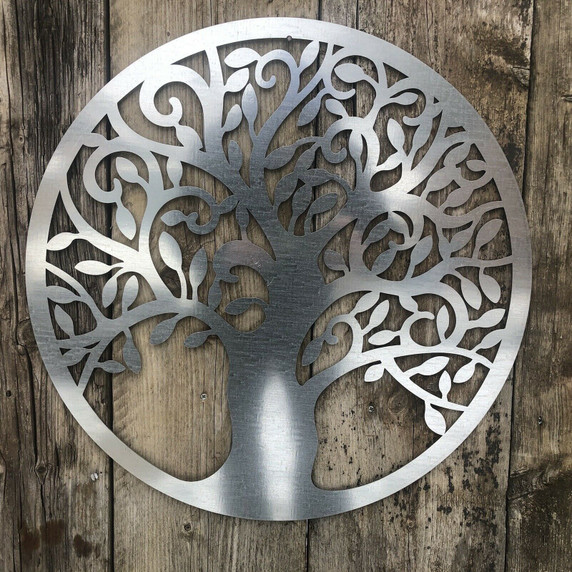 TREE OF LIFE Sign Metal Garden Ornament Wall Decoration Plaque
