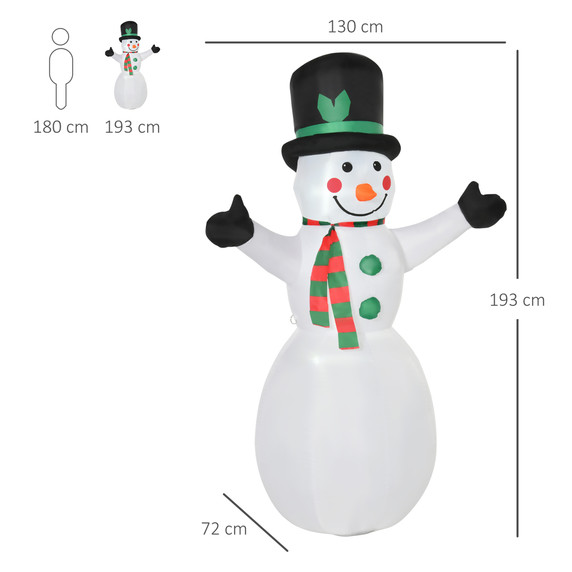  6.5ft Inflatable Snowman LED Christmas Xmas Air Blown  Outdoor Garden Decor