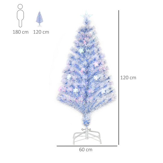  Artificial Fibre Christmas Tree Seasonal Deco 16 LED Easy Store 5FT White Blue