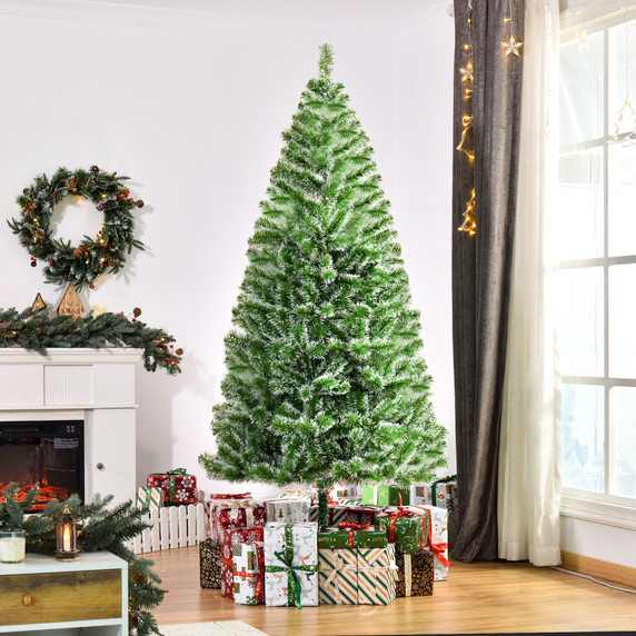 7ft Indoor Christmas Tree Artificial Deco Xmas Gift Metal Stand 968 Tips