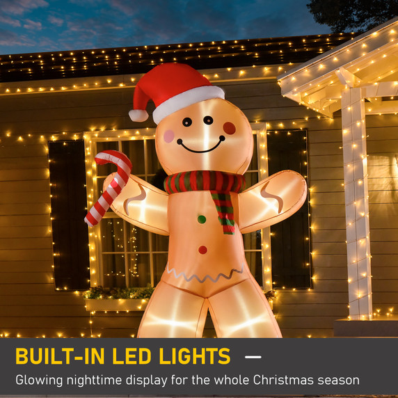  8ft Christmas Inflatable Gingerbread Man Lighted Indoor Outdoor