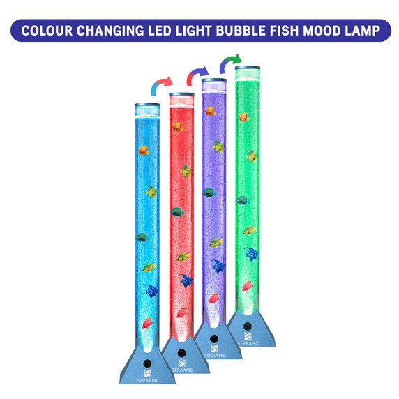 Fish Bubble Lamp: LED Colour Changing Aquarium Floor Lamp with Bubbling Motion