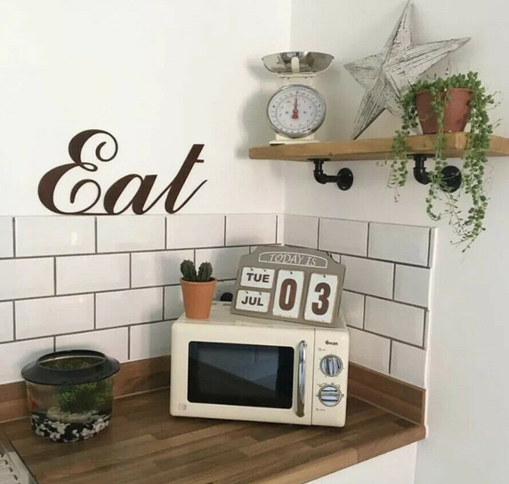 Rusty EAT Curly Word Kitchen Sign Decoration