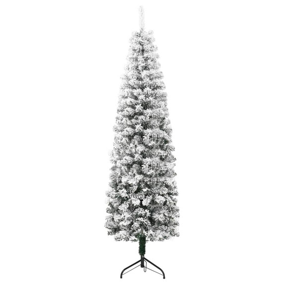 Slim Artificial Half Christmas Tree with Flocked Snow 120 cm to 240cm