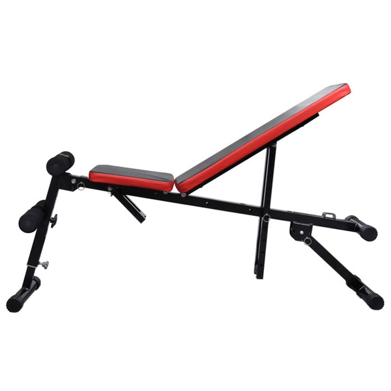 Adjustable Sit-up Bench with Barbell and Dumbbell Set 30.5 kg