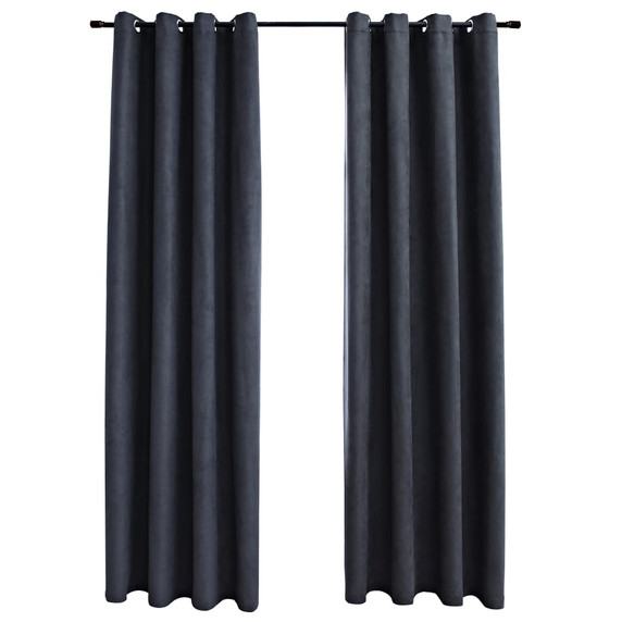 Blackout Curtains with Metal Rings 2 pcs