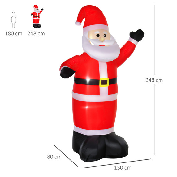  8ft Inflatable Christmas Santa Claus Xmas Deco with LED Air Blown Yard Outdoor 