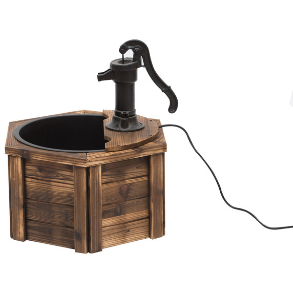 Wooden Electric Water Fountain Garden Ornament Oasis 220V