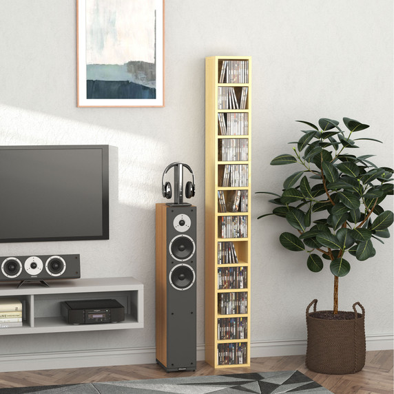 Multimedia Shelf-Pine Wood Colour -  21L 75H cm