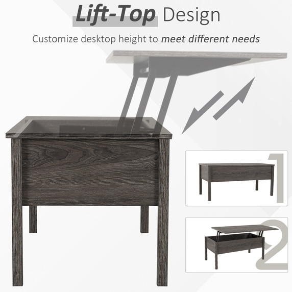  Particle Board Lift-Top Coffee Table Grey 