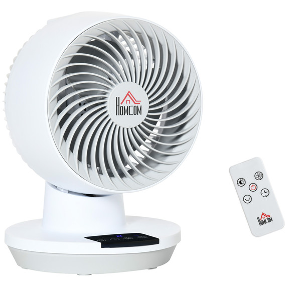 28cm Electric Table Desk Fan with 3 Speed, Remote, Small White