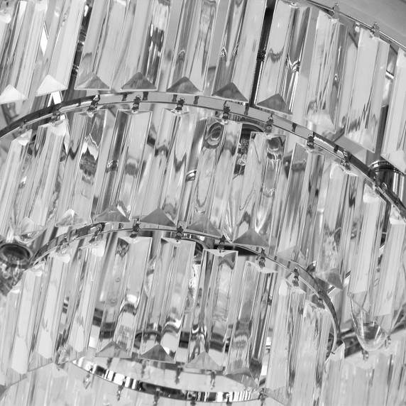 Round Crystal Ceiling Lamp 7 Lights Chandelier Mounted Fixture