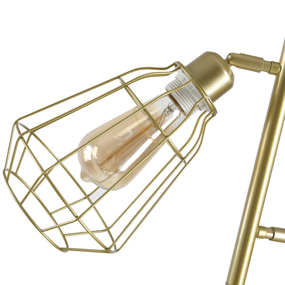 Steel Tri-Head Floor Lamp Gold