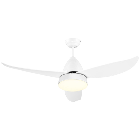 Reversible Ceiling Fan with Light, 3 Blades White LED Remote  White