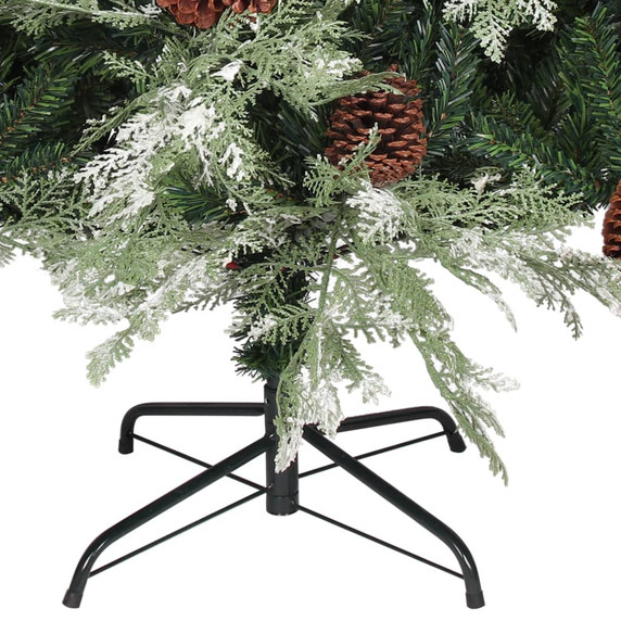 Christmas Tree with Pine Cones Green and White 120 cm to 225 cm PVC&PE