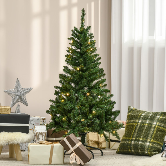 4 Feet Christmas Tree Warm White LED Light Holiday Home Decoration, Green