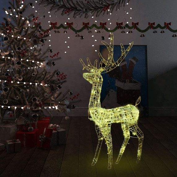 Acrylic Reindeer Christmas Decoration 140 LEDs 128cm Warm White