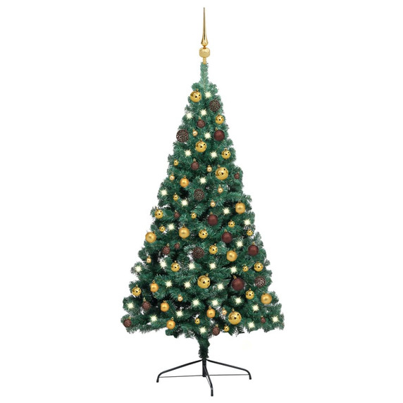 Artificial Half Christmas Tree with LEDs&Ball Set 120 cm to 240cm