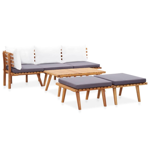 vidaXL 6 Piece Garden Lounge Set Solid Wood Acacia - 90 x 55 x 35 cm Table