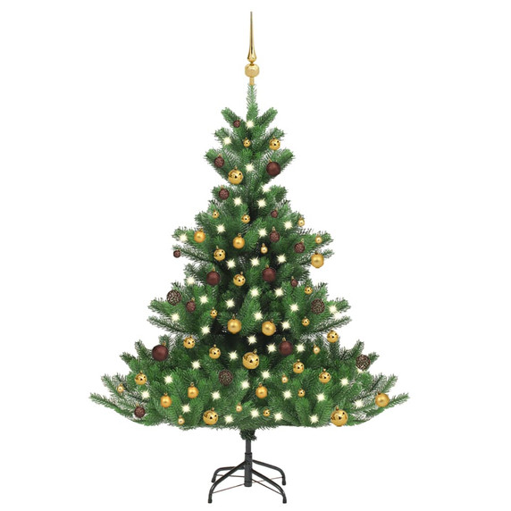 Nordmann Fir Artificial Christmas Tree LED & Ball Set Green 120cm - 210cm