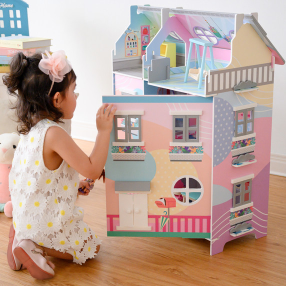 Olivia's Little World Kids Doll House & 11 Accessories for 3.5" Dolls TD-13361A