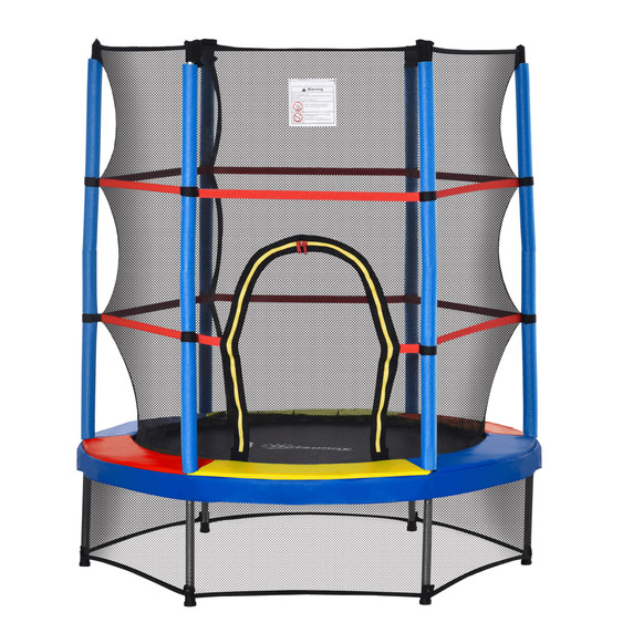 Kids Trampoline Mini Bouncer w/ Enclosure Net Age 3-6 Years Multi-color