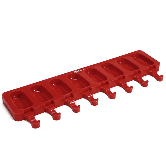 Ice Lolly Mould Silicone 8 Cavity Ice Cream Lolly with 50 Sticks - Red
