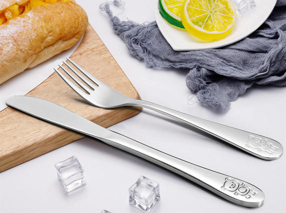 8PC Little Bear Stainless Steel Cutlery Kids Safe Flatware Tableware Set