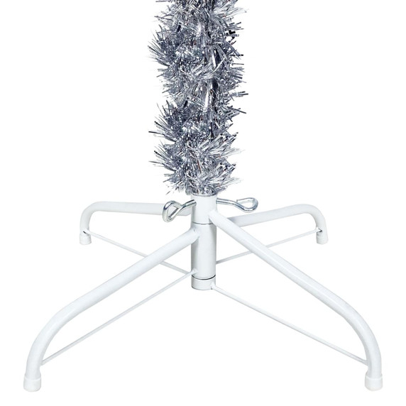 Slim Christmas Tree with LEDs&Ball Set Silver 120 cm