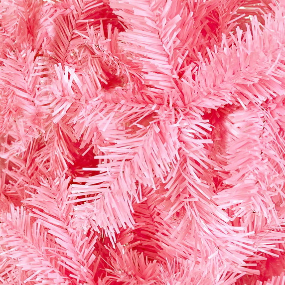 Slim Christmas Tree with LEDs&Ball Set Pink 150 cm