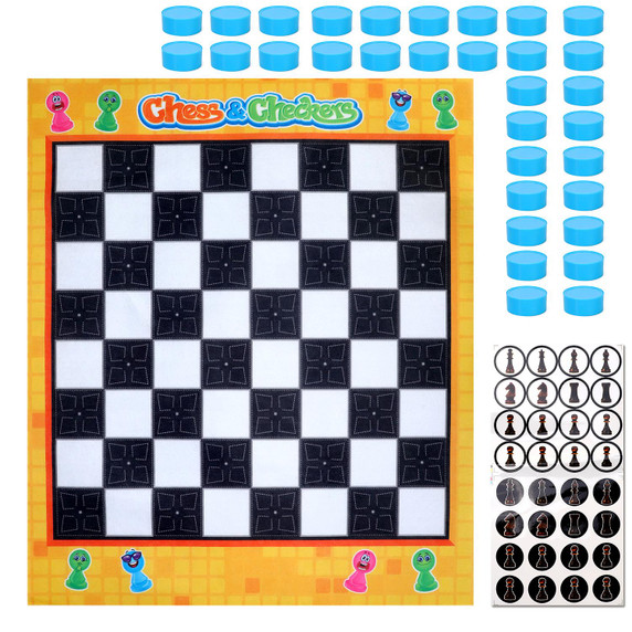 Chess & Checkers Giant Board Game Playmat Entertainment for Kids