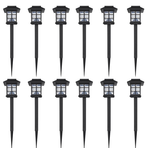 Outdoor Solar Lamp LED Light 12 pcs Spike 8,6 x 8,6 x 38 cm