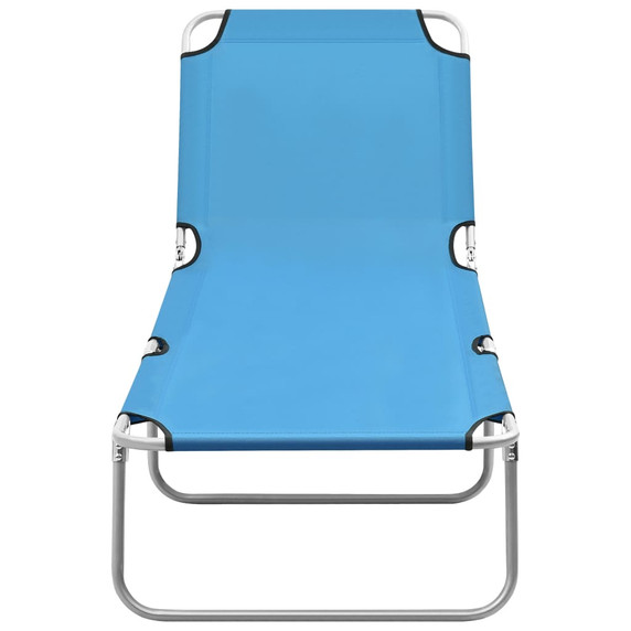 Folding Sun Lounger - Steel and Fabric - Blue,Black,Red,Green