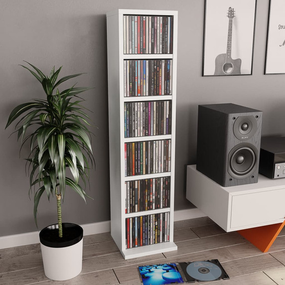 CD Cabinet Chipboard Media Tower Shelf Storage Organizer Multi Colors