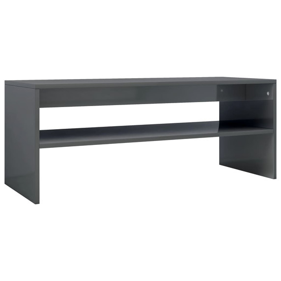 Coffee Table High Gloss Grey 100x40x40 cm Chipboard