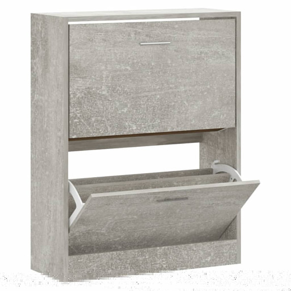 vidaXL Shoe Cabinet Concrete Grey 63x24x81 cm Engineered Wood