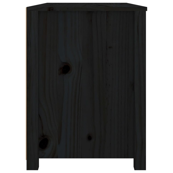 vidaXL Side Cabinet Black 100x40x54 cm Solid Wood Pine