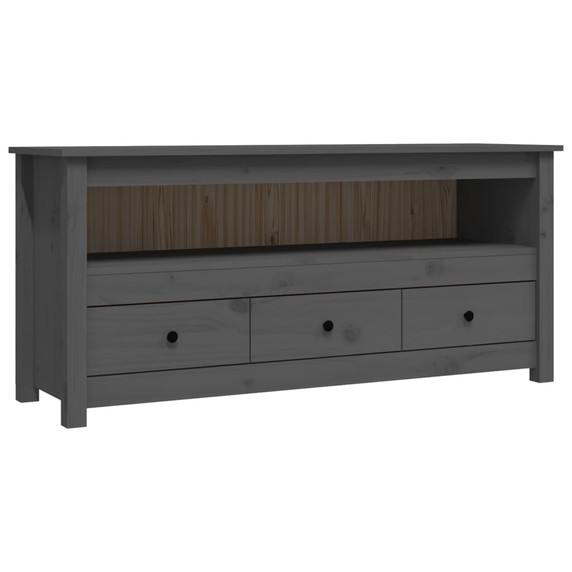 vidaXL TV Cabinet Grey 114x35x52 cm Solid Wood Pine