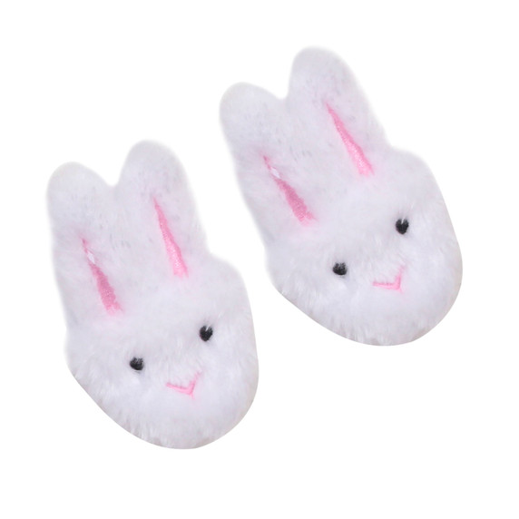 18" Baby Doll Bunny Slippers, Dolls Shoes with Fluffy Rabbit Ears