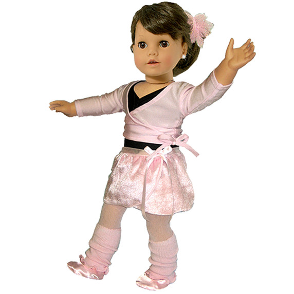 7 Piece Baby Dolls Clothes Set, 18 Inch Doll Ballerina Outfit & Ballet Shoes