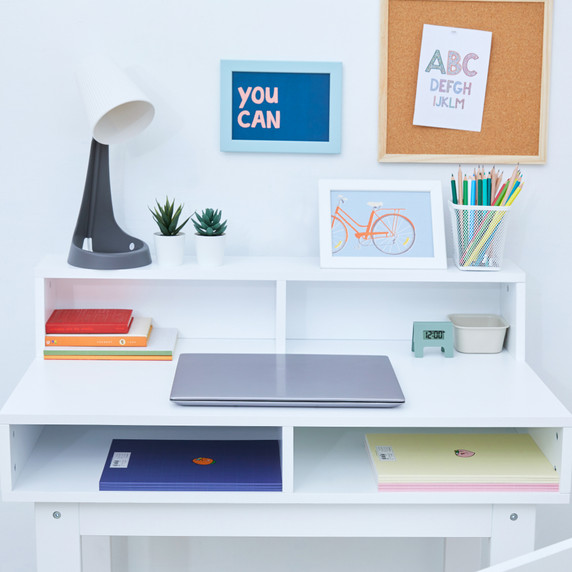 Fantasy Fields by Wooden Writing Desk & Storage White