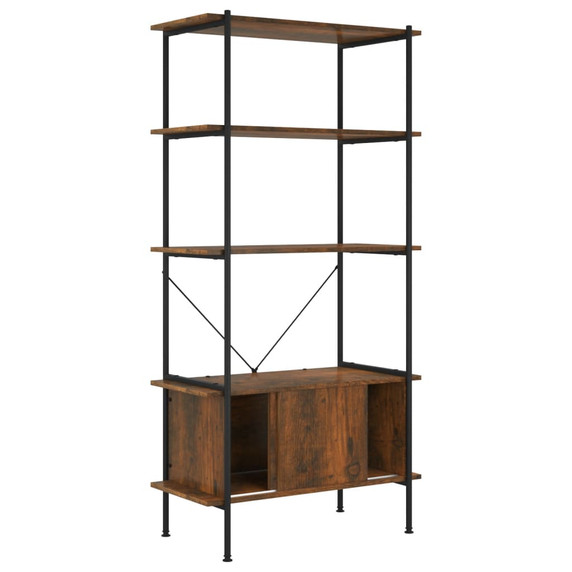 vidaXL 5-Tier Shelving Unit with Cabinet 80x40x163 cm Steel and Engineered Wood