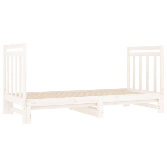 vidaXL Pull-out Day Bed White Solid Pine Wood Slatted Design Sofa Bed 90x190 cm