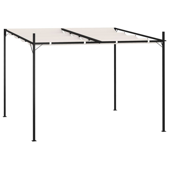 Gazebo with Retractable Roof 300x300x233 cm to 600x300x233 cm Cream, Taupe & Anthracite
