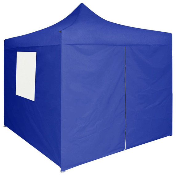 Professional Folding Party Tent with 4 Sidewalls 2x2 m Steel Blue