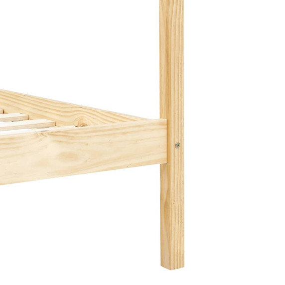 vidaXL Canopy Bed Frame - Solid Pine Wood, Multiple Sizes and Colours Available